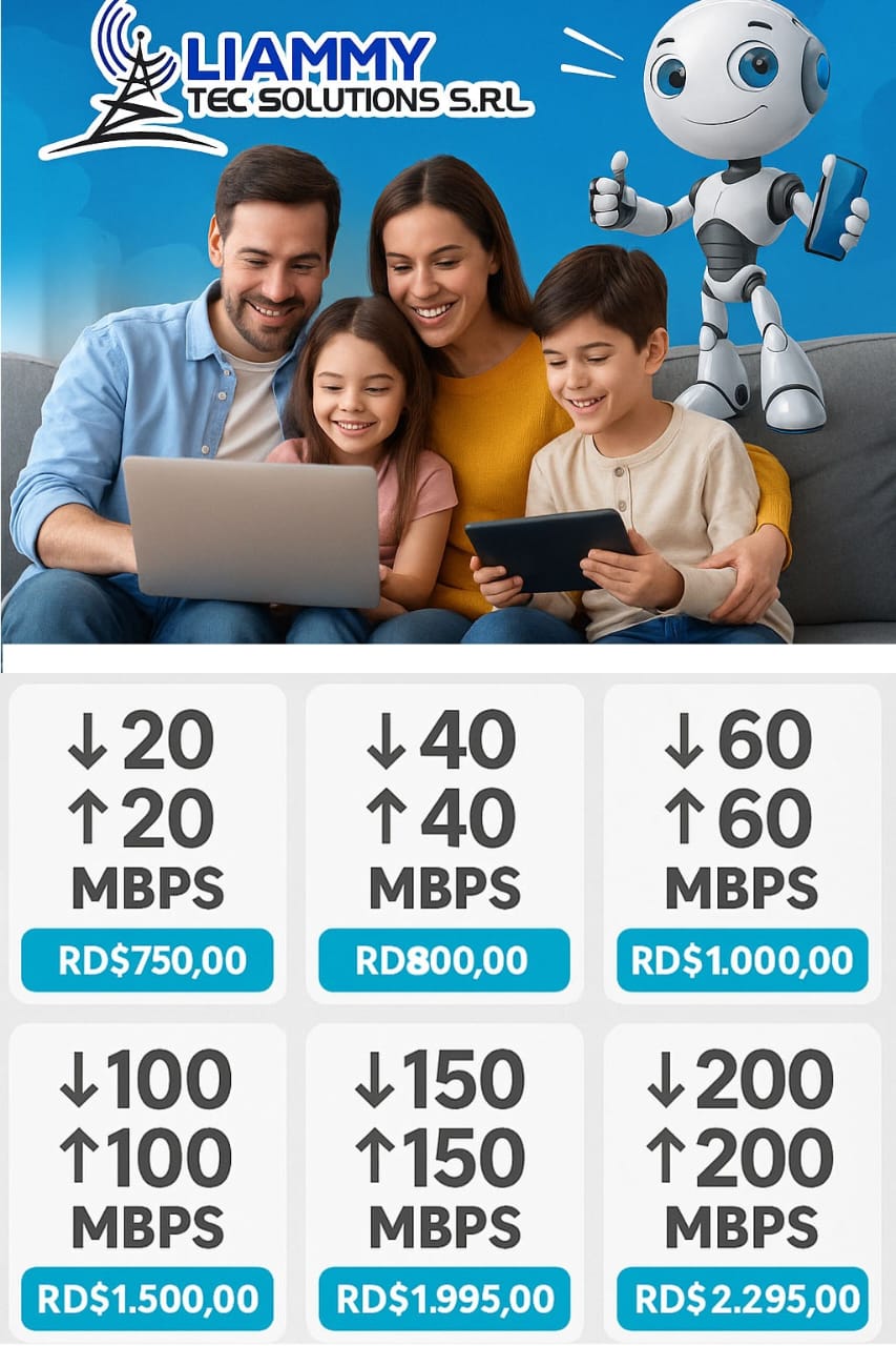 Familia usando internet Liammy Tec